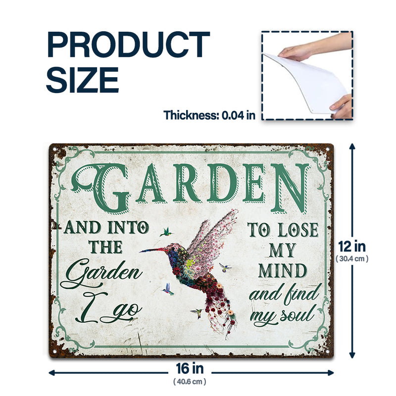 Wander Prints Gift For Gardening Lovers - Hummingbird Rustic Metal Signs - Yard Decor, Birthday, Housewarming Gift AZCS