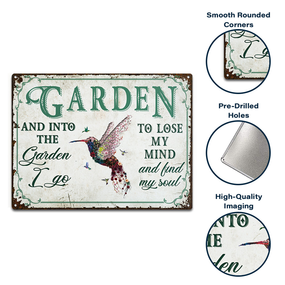 Wander Prints Gift For Gardening Lovers - Hummingbird Rustic Metal Signs - Yard Decor, Birthday, Housewarming Gift AZCS
