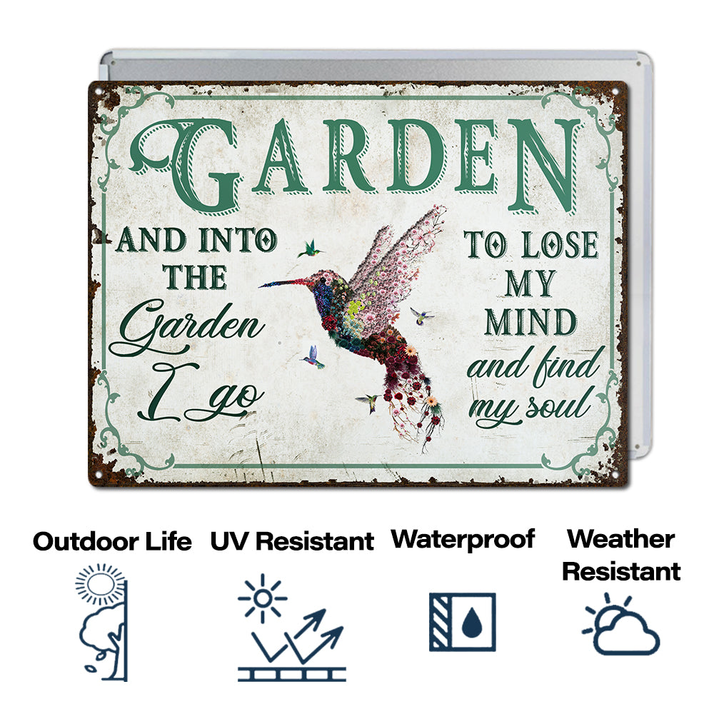 Wander Prints Gift For Gardening Lovers - Hummingbird Rustic Metal Signs - Yard Decor, Birthday, Housewarming Gift AZCS