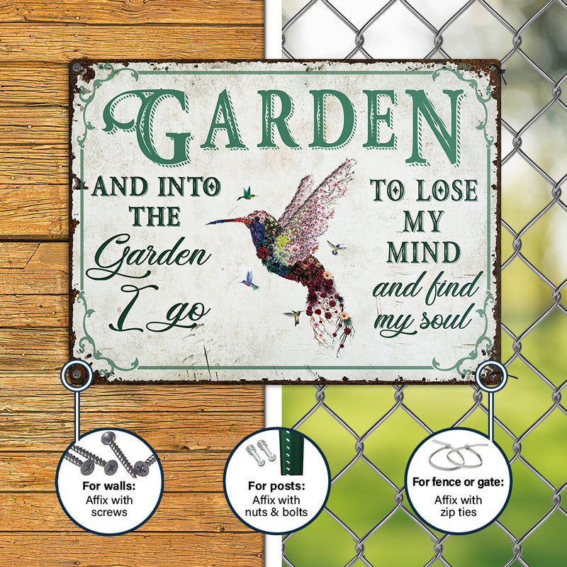 Wander Prints Gift For Gardening Lovers - Hummingbird Rustic Metal Signs - Yard Decor, Birthday, Housewarming Gift AZCS