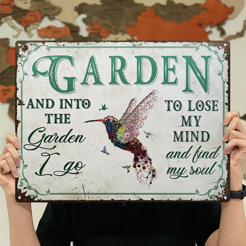 Wander Prints Gift For Gardening Lovers - Hummingbird Rustic Metal Signs - Yard Decor, Birthday, Housewarming Gift AZCS