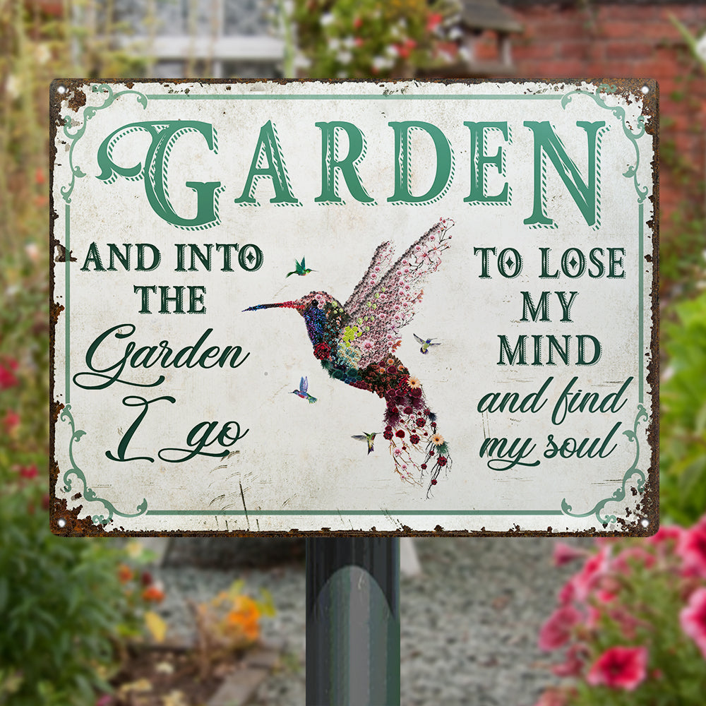 Wander Prints Gift For Gardening Lovers - Hummingbird Rustic Metal Signs - Yard Decor, Birthday, Housewarming Gift AZCS