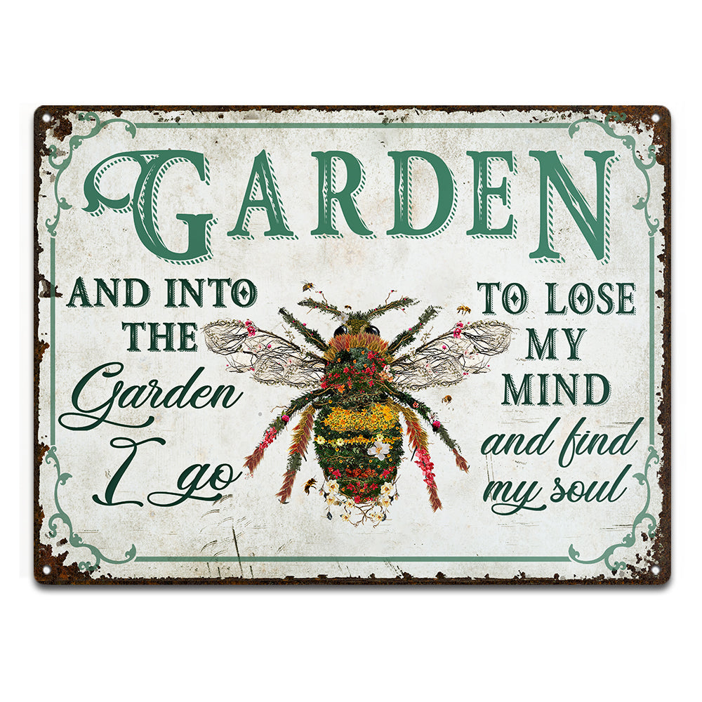 Wander Prints Gift For Gardening Lovers - Bee Rustic Metal Signs - Yard Decor, Birthday, Housewarming Gift AZCS
