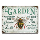 Wander Prints Gift For Gardening Lovers - Bee Rustic Metal Signs - Yard Decor, Birthday, Housewarming Gift AZCS