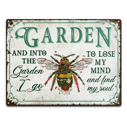 Wander Prints Gift For Gardening Lovers - Bee Rustic Metal Signs - Yard Decor, Birthday, Housewarming Gift AZCS