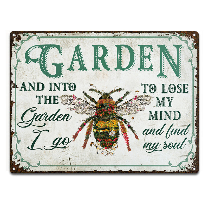 Wander Prints Gift For Gardening Lovers - Bee Rustic Metal Signs - Yard Decor, Birthday, Housewarming Gift AZCS