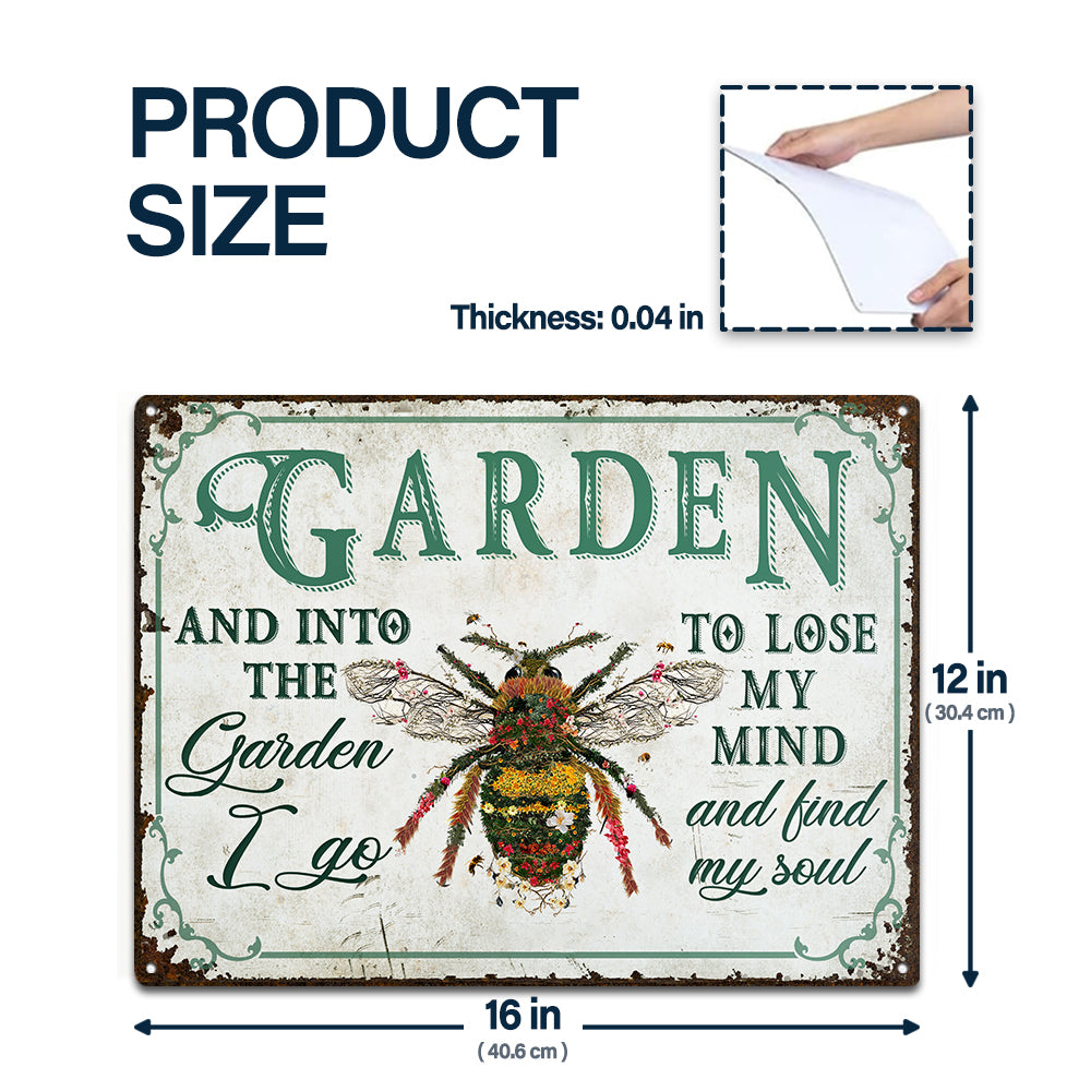 Wander Prints Gift For Gardening Lovers - Bee Rustic Metal Signs - Yard Decor, Birthday, Housewarming Gift AZCS