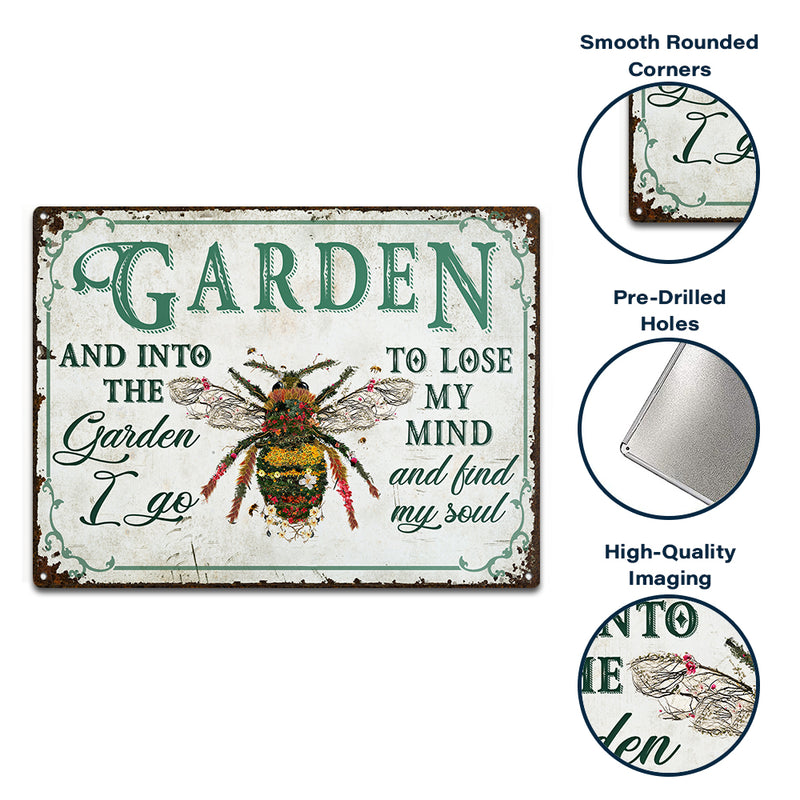 Wander Prints Gift For Gardening Lovers - Bee Rustic Metal Signs - Yard Decor, Birthday, Housewarming Gift AZCS