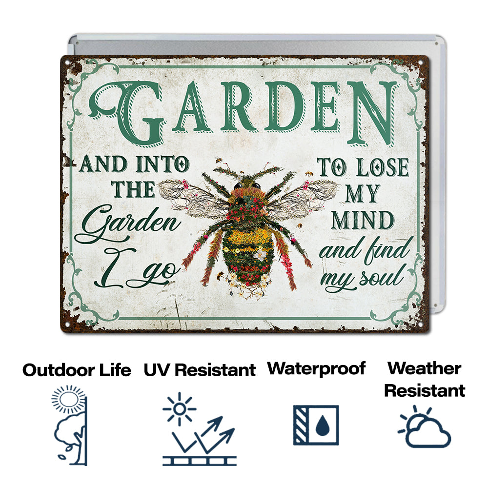 Wander Prints Gift For Gardening Lovers - Bee Rustic Metal Signs - Yard Decor, Birthday, Housewarming Gift AZCS