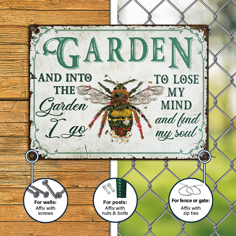 Wander Prints Gift For Gardening Lovers - Bee Rustic Metal Signs - Yard Decor, Birthday, Housewarming Gift AZCS
