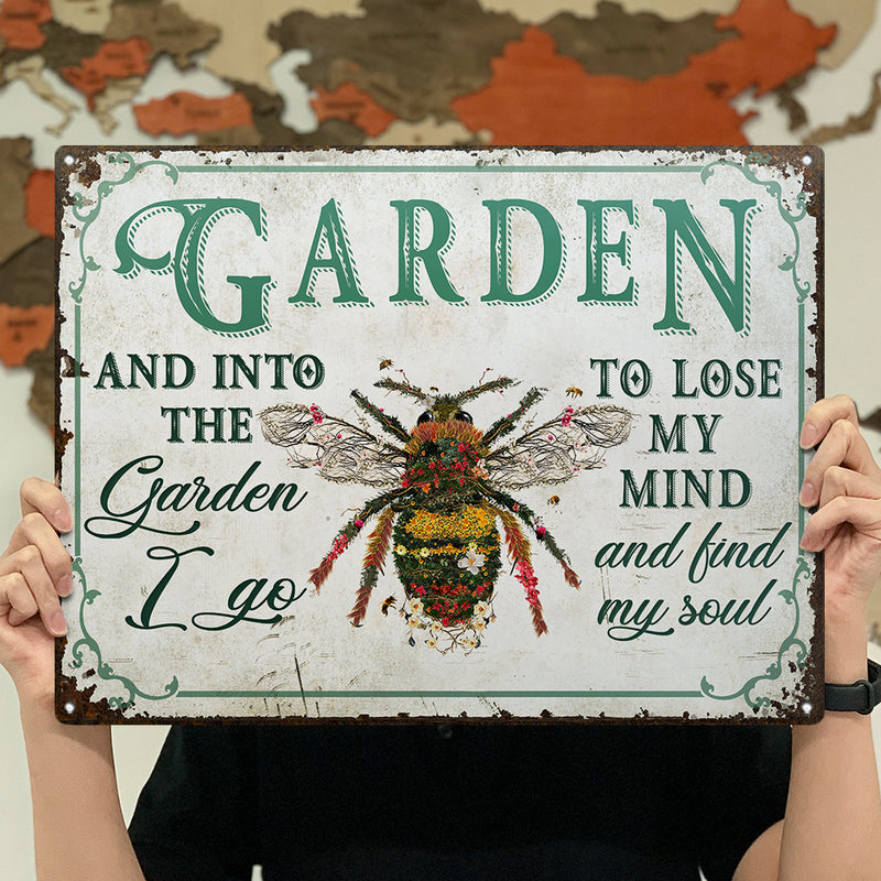 Wander Prints Gift For Gardening Lovers - Bee Rustic Metal Signs - Yard Decor, Birthday, Housewarming Gift AZCS