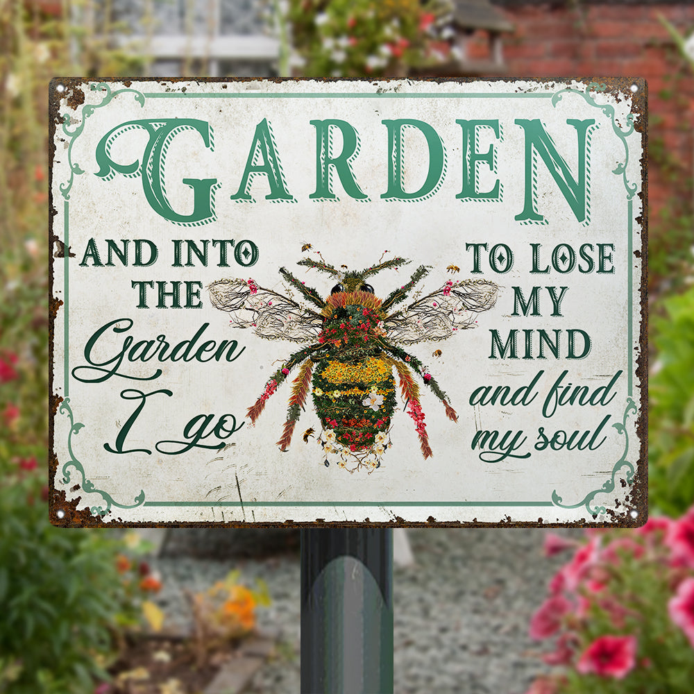 Wander Prints Gift For Gardening Lovers - Bee Rustic Metal Signs - Yard Decor, Birthday, Housewarming Gift AZCS