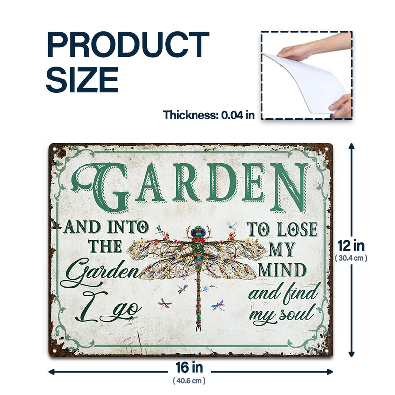 Wander Prints Gift For Gardening Lovers - Dragonfly Rustic Metal Signs - Yard Decor, Birthday, Housewarming Gift AZCS