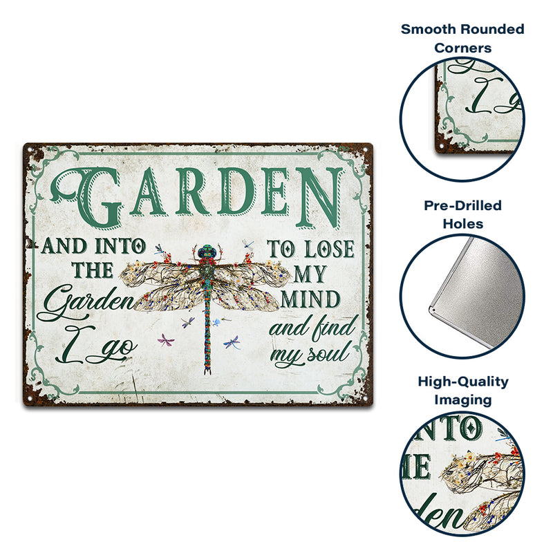 Wander Prints Gift For Gardening Lovers - Dragonfly Rustic Metal Signs - Yard Decor, Birthday, Housewarming Gift AZCS