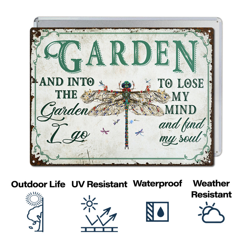 Wander Prints Gift For Gardening Lovers - Dragonfly Rustic Metal Signs - Yard Decor, Birthday, Housewarming Gift AZCS