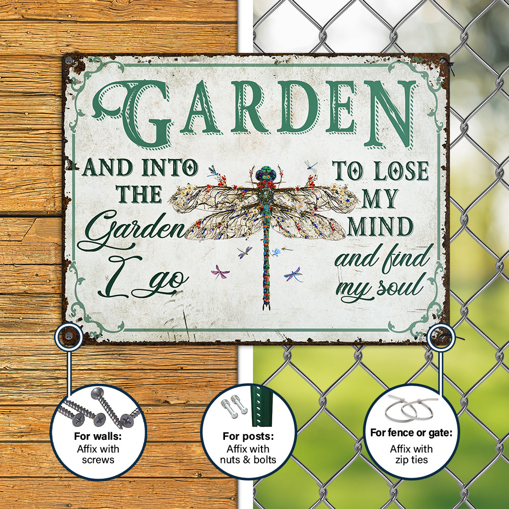 Wander Prints Gift For Gardening Lovers - Dragonfly Rustic Metal Signs - Yard Decor, Birthday, Housewarming Gift AZCS