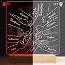 Hand In Hand, I Will Always Protect You - Birthday, Loving Gift For Mom, Dad, Papa, Nana, Grandma, Grandpa - Personalized Custom 3D Led Light Wooden Base