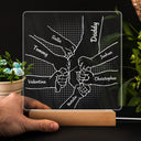 Hand In Hand, I Will Always Protect You - Birthday, Loving Gift For Mom, Dad, Papa, Nana, Grandma, Grandpa - Personalized Custom 3D Led Light Wooden Base