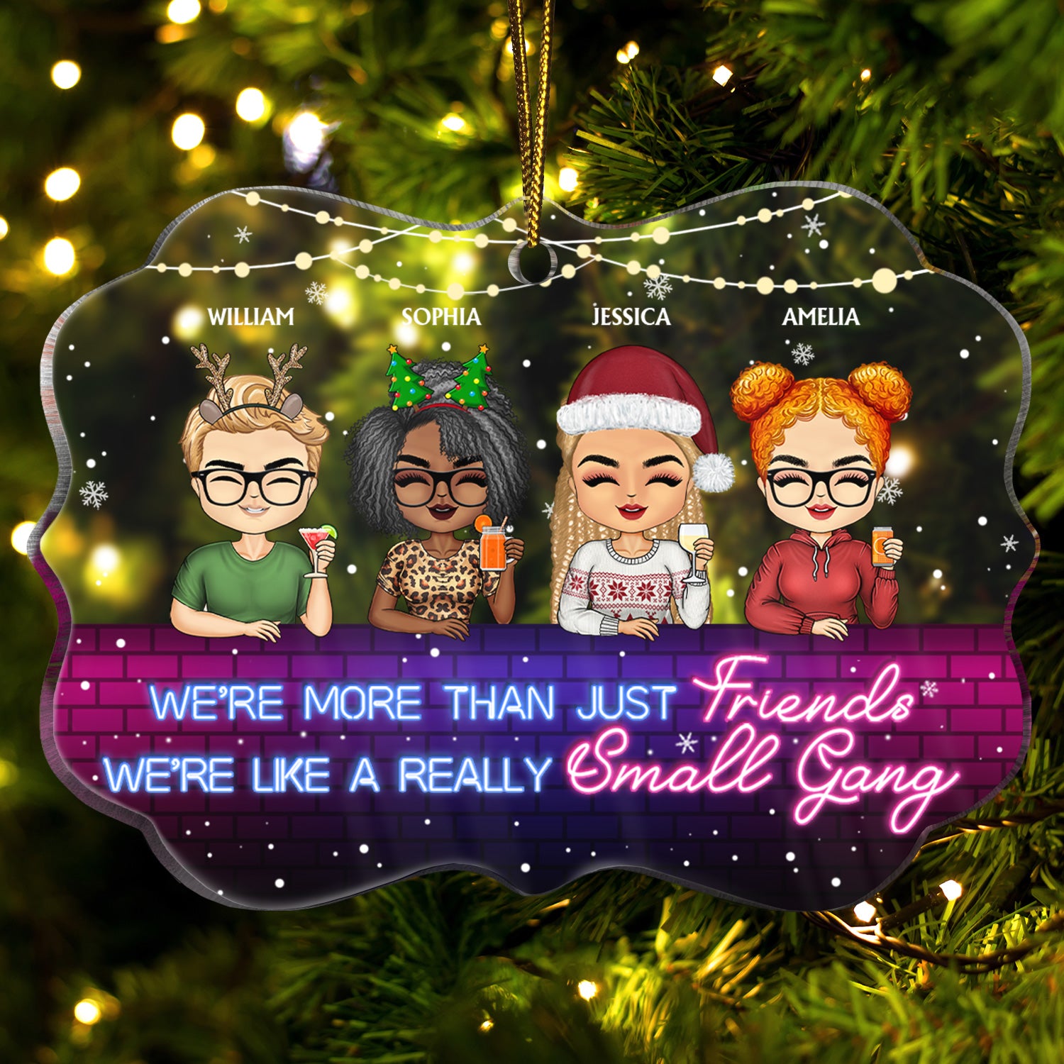 More Than Just Friends - Christmas Gifts For Besties - Personalized Medallion Acrylic Ornament
