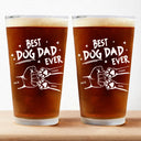 Best Dog Dad Ever Hand Punch - Personalized Beer Glass