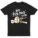 Meilleur papa chien de tous les temps : un coup de poing coloré ! T-shirt personnalisé