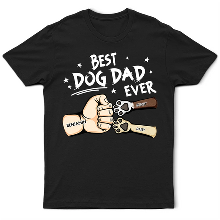 Meilleur papa chien de tous les temps : un coup de poing coloré ! T-shirt personnalisé