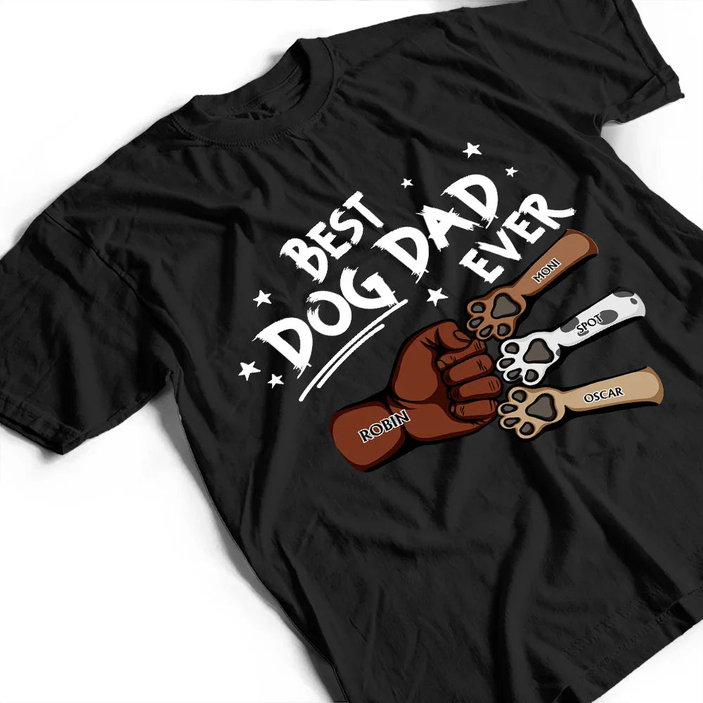 Meilleur papa chien de tous les temps : un coup de poing coloré ! T-shirt personnalisé