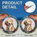 Portrait photo personnalisé chien chat famille Noël - Ornement en verre rond personnalisé 