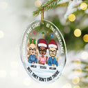Friendships May Start At The Workplace Christmas Colleagues Chibi - Personalized Circle Acrylic Ornament