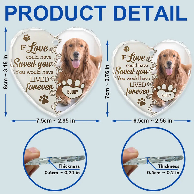 Custom Photo You Would Have Lived Forever Dog Cat Memorial - Personalized Heart Shaped Glass Ornament