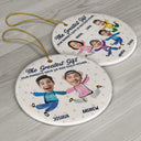 Family - Custom Photo The Greatest Gift Our Parents Gave Us Was Each Other Sisters Brothers - Personalized Circle Ceramic Ornament