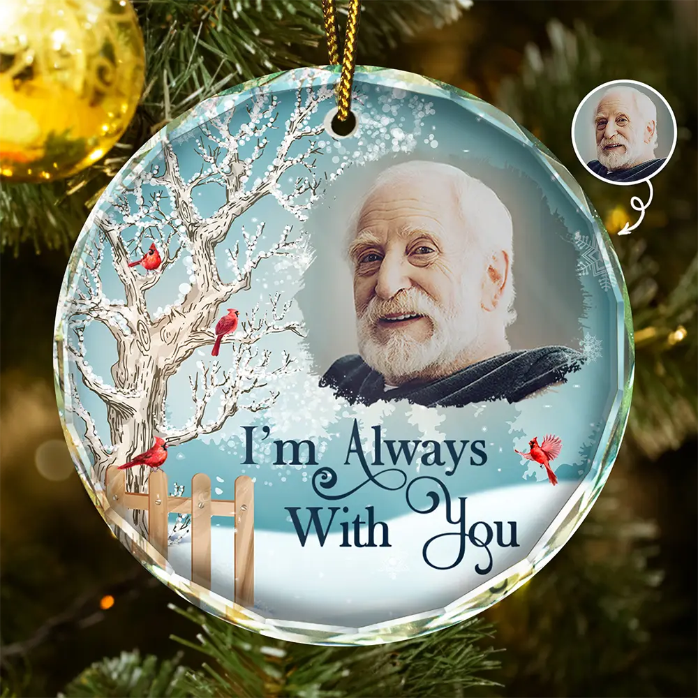 Christmas Memorial - Custom Photo Christmas Will Never Be The Same Without You - Personalized Circle Glass Ornament