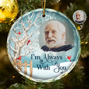 Christmas Memorial - Custom Photo Christmas Will Never Be The Same Without You - Personalized Circle Glass Ornament