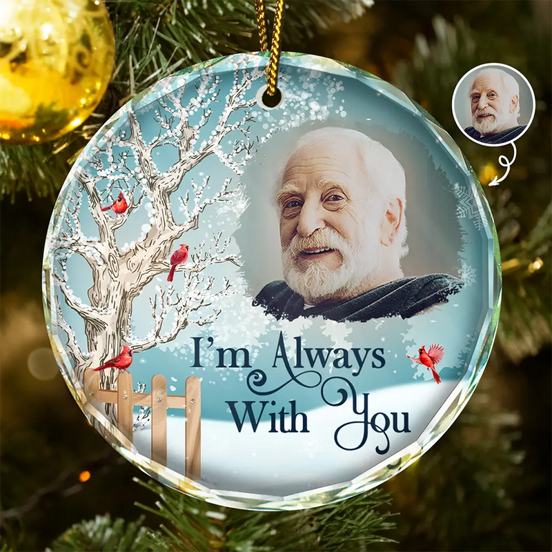 Christmas Memorial - Custom Photo Christmas Will Never Be The Same Without You - Personalized Circle Glass Ornament