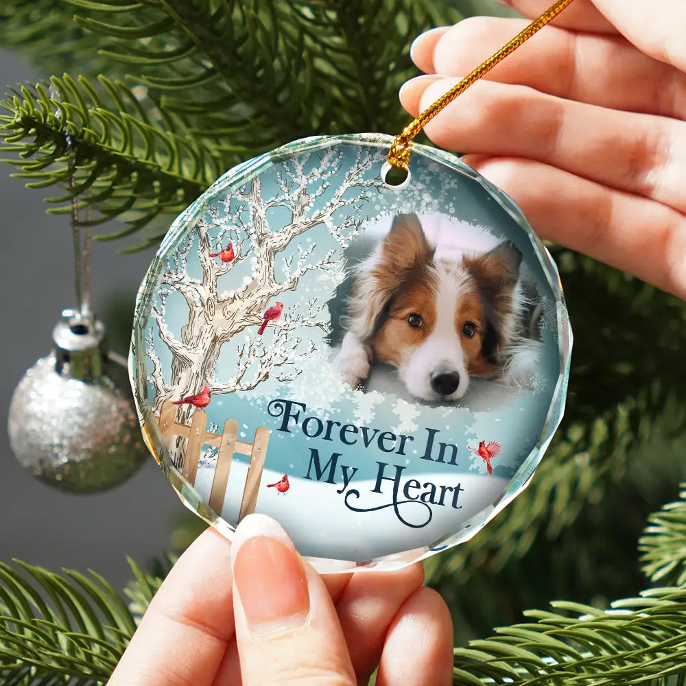 Christmas Memorial - Custom Photo Christmas Will Never Be The Same Without You - Personalized Circle Glass Ornament