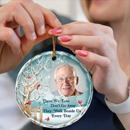 Christmas Memorial - Custom Photo Christmas Will Never Be The Same Without You - Personalized Circle Glass Ornament