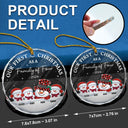 Christmas,Happy,Family,Parents - First Christmas As A Family Of Three Snowman - Personalized Circle Glass Ornament