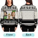 Couple, Pet Lovers - Happy Pawlidays Dog And Cat Couple Chibi - Personalized Unisex Ugly Sweater