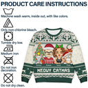 Couple, Pet Lovers - Happy Pawlidays Dog And Cat Couple Chibi - Personalized Unisex Ugly Sweater