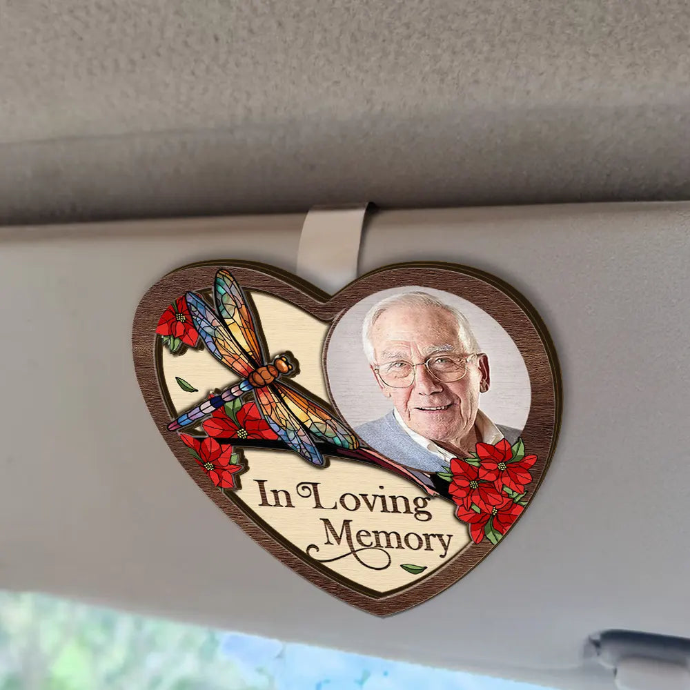 Sad,Family,Parents,Gift For Grandparents,Gift For Sibling - Custom Photo Memorial I'm Always With You - Personalized Custom Shaped Car Visor Clip