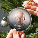 Family,Parents,Gift For Grandparents,Gift For Sibling - Custom Photo Memorial In Our Hearts At Christmas And Forever - Personalized Glass Ornament