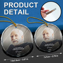 Family,Parents,Gift For Grandparents,Gift For Sibling - Custom Photo Memorial In Our Hearts At Christmas And Forever - Personalized Glass Ornament