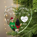 Gift For Couples,Gift For Husband,Gift For Wife,Gift For Boyfriend,Gift For Girlfriend - The Year I Found My Missing Piece Couple - Personalized Glass Ornament