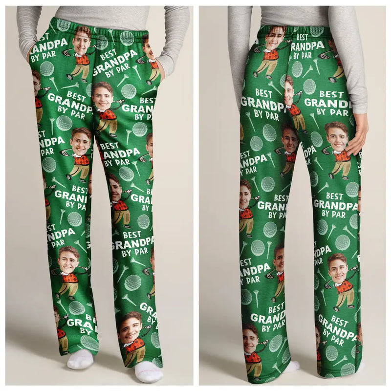 Golf, Sport Dad, Funny, Gift For Father, Gift For Grandpa, Gift For Yourself, Gift For Men - Custom Photo Best Daddy By Par Funny Face Golf Lover - Personalized Pajama Pants
