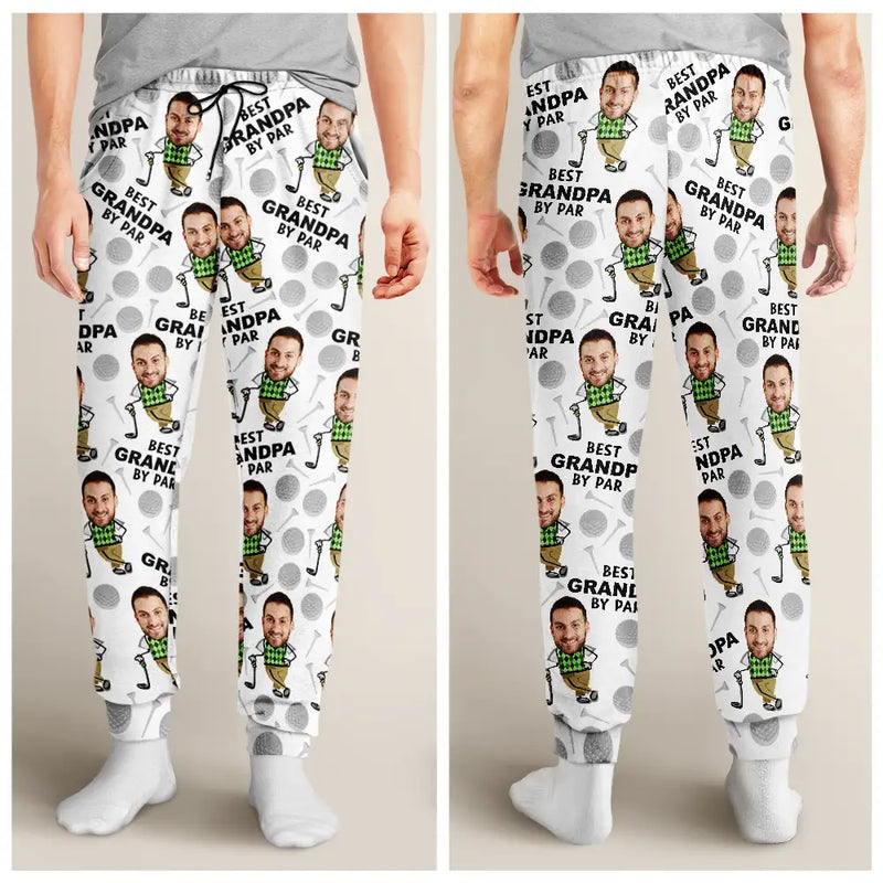 Golf, Sport Dad, Funny, Gift For Father, Gift For Grandpa, Gift For Yourself, Gift For Men - Custom Photo Best Daddy By Par Funny Face Golf Lover - Personalized Pajama Pants
