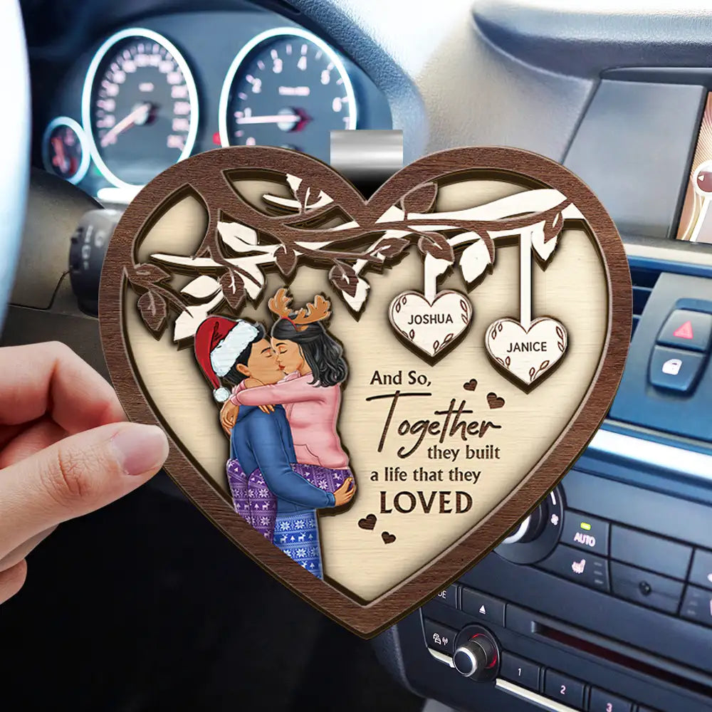 Love,Gift For Couples,Gift For Husband,Gift For Wife,Gift For Boyfriend,Gift For Girlfriend,Anniversary - And So Together They Built A Life They Loved Couples - Personalized Custom Shaped Car Visor Clip