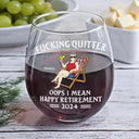 Retirement, Gift For Yourself, Gift For Women, Gift For Men, Gift For Grandparents - Oops I Mean Happy Retirement - Personalized Stemless Wine Glass
