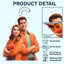 Love,Gift For Husband,Gift For Wife,Gift For Boyfriend,Gift For Girlfriend,Gift For Couples - Custom Photo Cartoon Portrait Loving Couple - Personalized Acrylic Car Hanger
