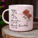Gift For Grandma, Love, Gift For Mother, Gift For Wife - Mom Grandma Great Grandma Birth Flower - Personalized Marble Mug