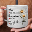 Gift For Grandma, Love, Gift For Mother, Gift For Wife - Mom Grandma Great Grandma Birth Flower - Personalized Marble Mug